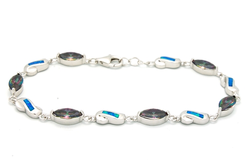 OPBR1014 - Silver Opal Bracelet