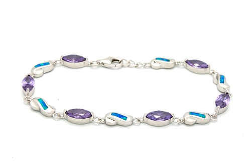 OPBR1015 - Silver Opal Bracelet