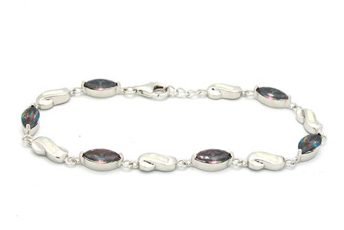 OPBR1016 - Silver Opal Bracelet