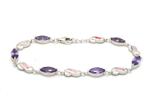 OPBR1019 - Silver Opal Bracelet