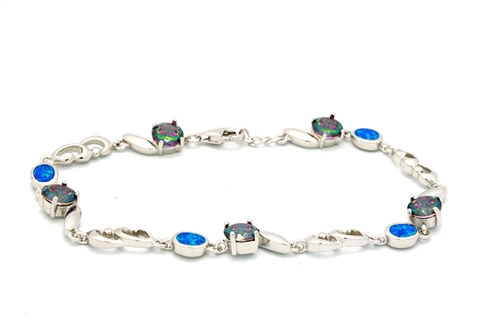 OPBR1020 - Silver Opal Bracelet