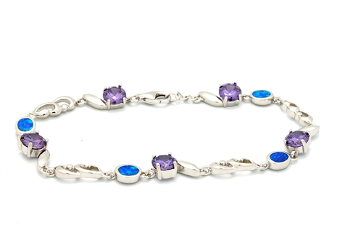 OPBR1021 - Silver Opal Bracelet