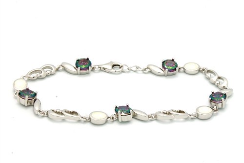 OPBR1023 - Silver Opal Bracelet