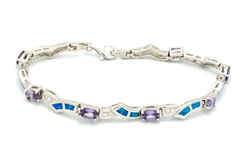 OPBR1024 - Silver Opal Bracelet