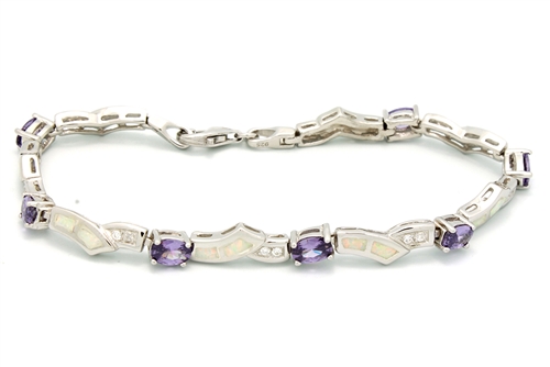 OPBR1025 - Silver Opal Bracelet