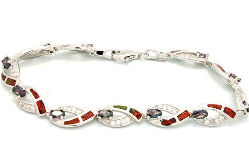 OPBR1030 - Silver Opal Bracelet