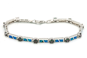 OPBR1032 - Silver Opal Bracelet