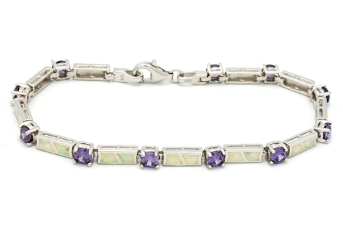OPBR1034 - Silver Opal Bracelet
