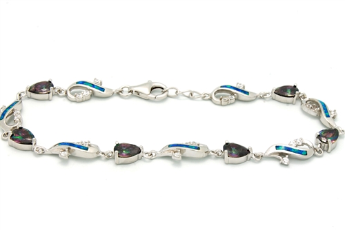 OPBR1036 - Silver Opal Bracelet