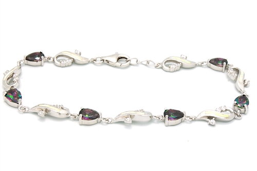 OPBR1039 - Silver Opal Bracelet