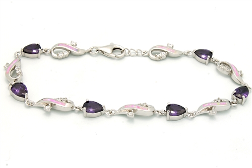 OPBR1042 - Silver Opal Bracelet