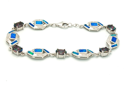 OPBR1043 - Silver Opal Bracelet
