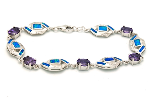 OPBR1045 - Silver Opal Bracelet
