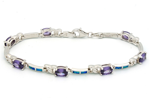 OPBR1049 - Silver Opal Bracelet