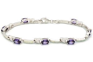 OPBR1052 - Silver Opal Bracelet