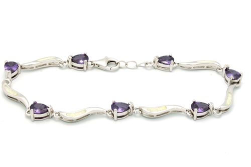 OPBR1056 - Silver Opal Bracelet