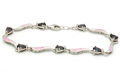 OPBR1057 - Silver Opal Bracelet