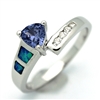 OPR1004-BTA Silver Blue Opal with Tanzanite CZ Ring