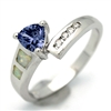 OPR1004-WTA Silver White Opal with Tanzanite CZ Ring