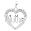 PCZ1006 - Silver CZ Mother Heart Pendant