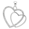 PCZ1008 - Silver CZ Double Heart Pendant