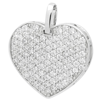 PCZ1010 - Silver CZ Big Heart Pendant