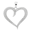 PCZ1013 - Silver CZ Open Heart Pendant