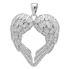 PCZ1019 - Silver CZ Angel Wings heart Pendant