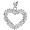 PCZ1024 - Silver CZ Big Heart Pendant