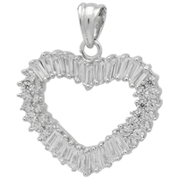 PCZ1024 - Silver CZ Big Heart Pendant