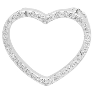 PCZ1025 - Silver CZ Open heart Pendant