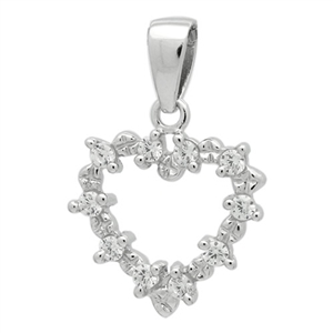 PCZ1027 - Silver CZ Small Heart Pendant