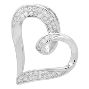 PCZ1033 - Silver CZ heart Pendant