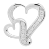 PCZ1035 - Silver CZ Double Heart Pendant