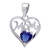 PCZ1042 - Silver CZ Mom Heart Pendant