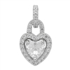 PCZ1043 - Silver CZ Heart Lock Pendant