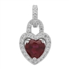 PCZ1045 - Silver CZ Heart Lock Pendant