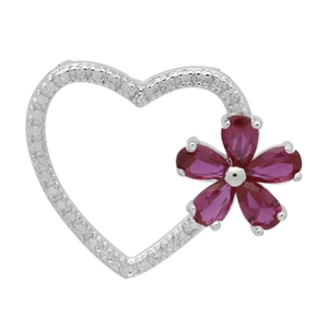 PCZ1053 - Silver CZ Mom Heart Pendant