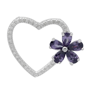 PCZ1054 - Silver CZ Mom Heart Pendant