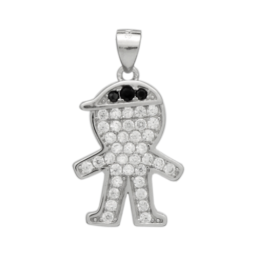 PCZ1064 Silver CZ Boy Charm Pendant