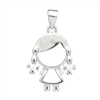 PCZ1067 - Sterling Silver CZ Girl Charm Pendant