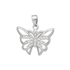 PCZ1085 Sterling Silver CZ Butterfly Charm Pendant