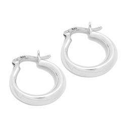 PES1001 - Silver Plain Hoop Earrings