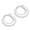 PES1002 - Silver Plain Hoop Earrings 25mm