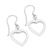 PES1004- Silver Plain Open Heart Dangle Earrings