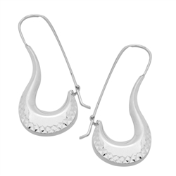 PES1012- Silver Plain Long DC Dangle Earrings