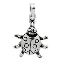 PHP1006 - Silver Movable Lady Bug Pendant 22mm