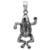 PHP1013-S - Silver Movable Small Frog Pendant 29mm