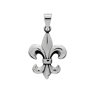 PHP1014-M - Silver Medium Fleur De Lis Pendant 32mm