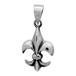 PHP1014-S - Silver Small Fleur De Lis Pendant 26mm